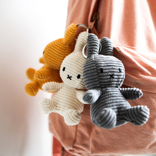 Miffy White Corduroy Keychain ECO