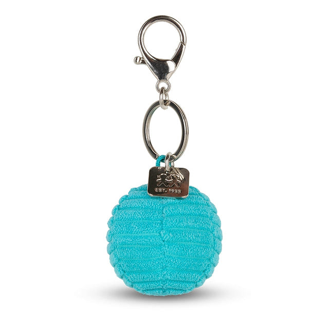 Smiley Teal Corduroy Keyring