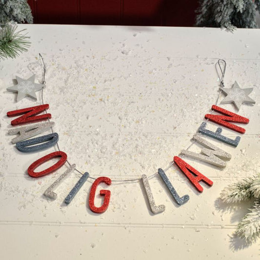 Nadolig Llawen Wooden Glitter Bunting