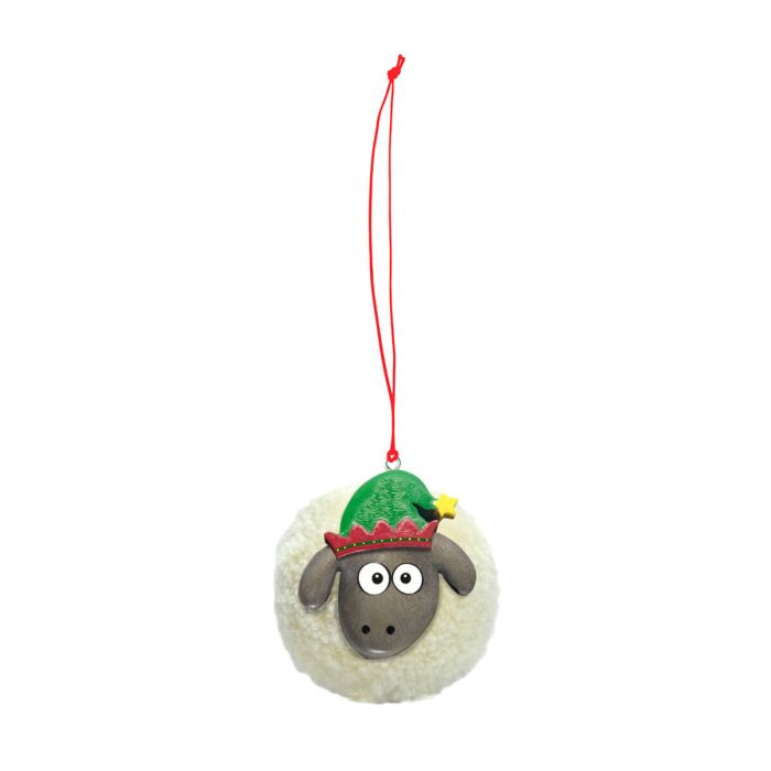 Santa Hat Cream Sheep Hanging Decoration