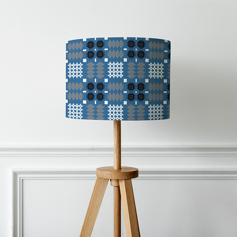 Handmade Blue Tapestry Lampshade