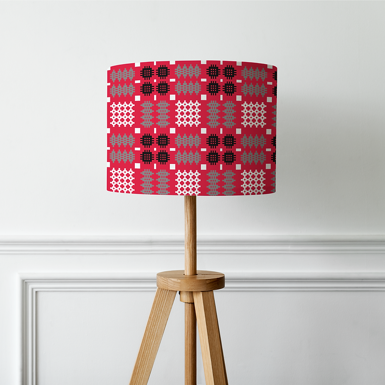 Handmade Red Tapestry Lampshade