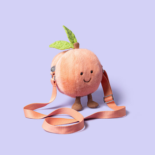 Amuseables Peach Shoulder Bag By Jellycat