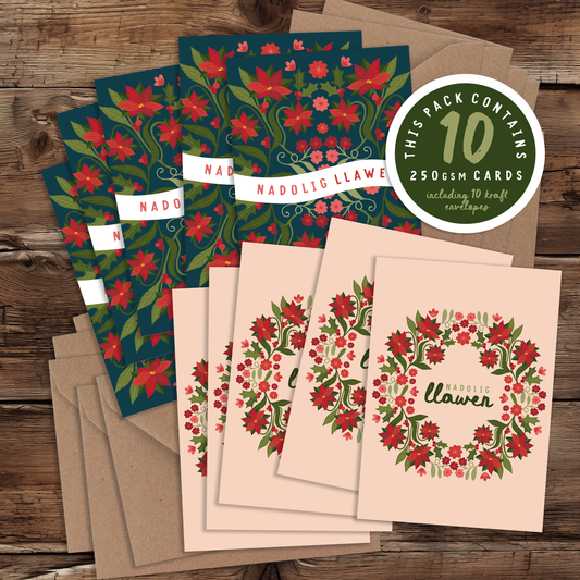 Christmas Card Pack Berry Wreath