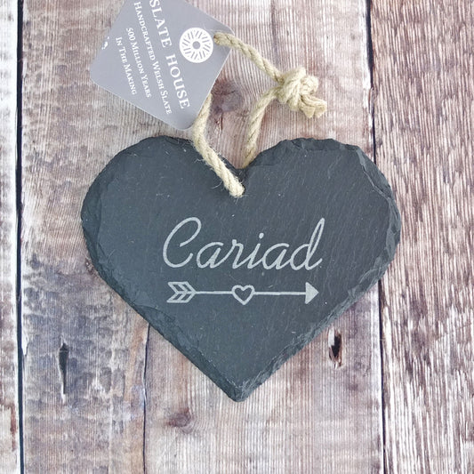 Cariad Heart Hanging Medium By Slate House