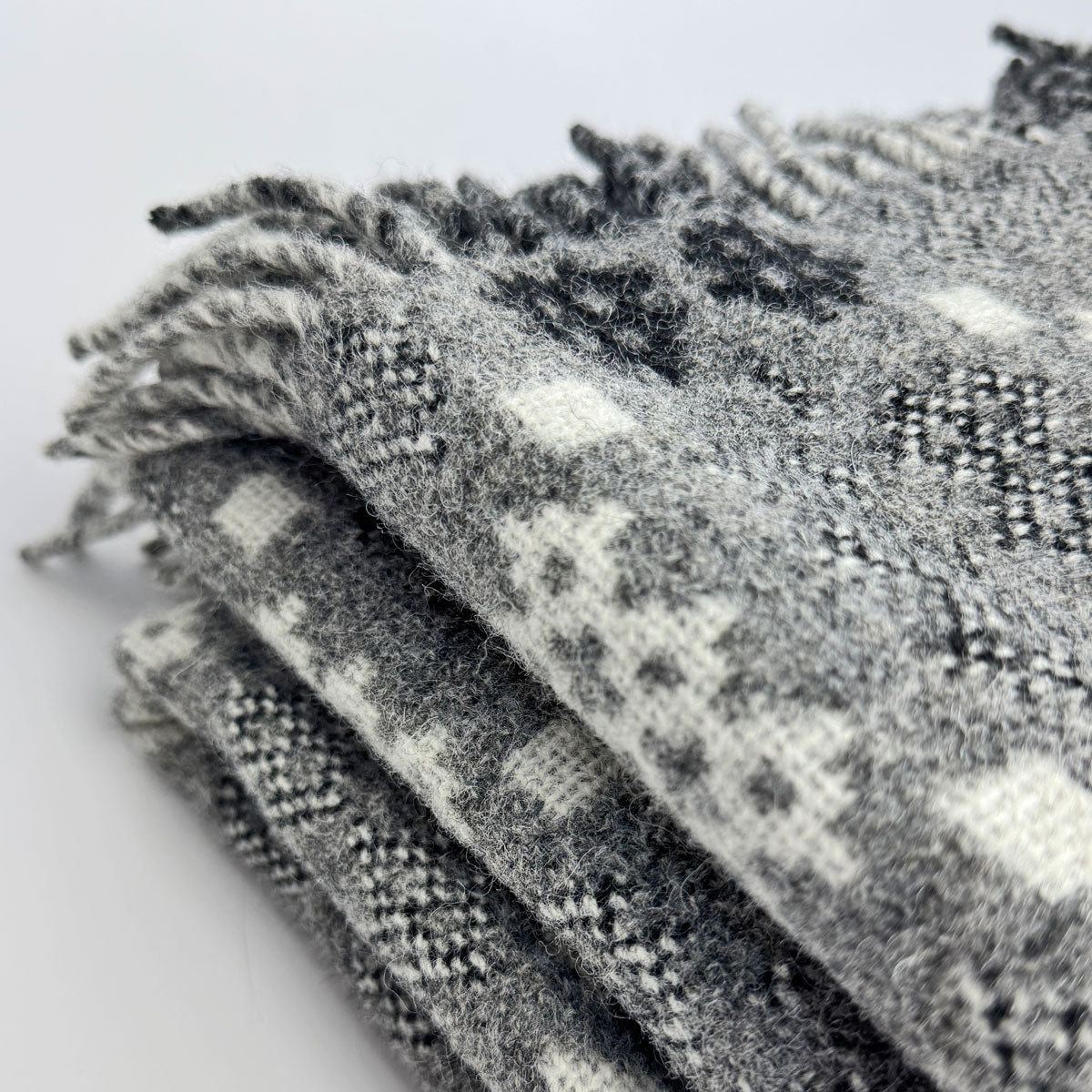 Charcoal Grey Tapestry Welsh Woollen Blanket By Rock Mill