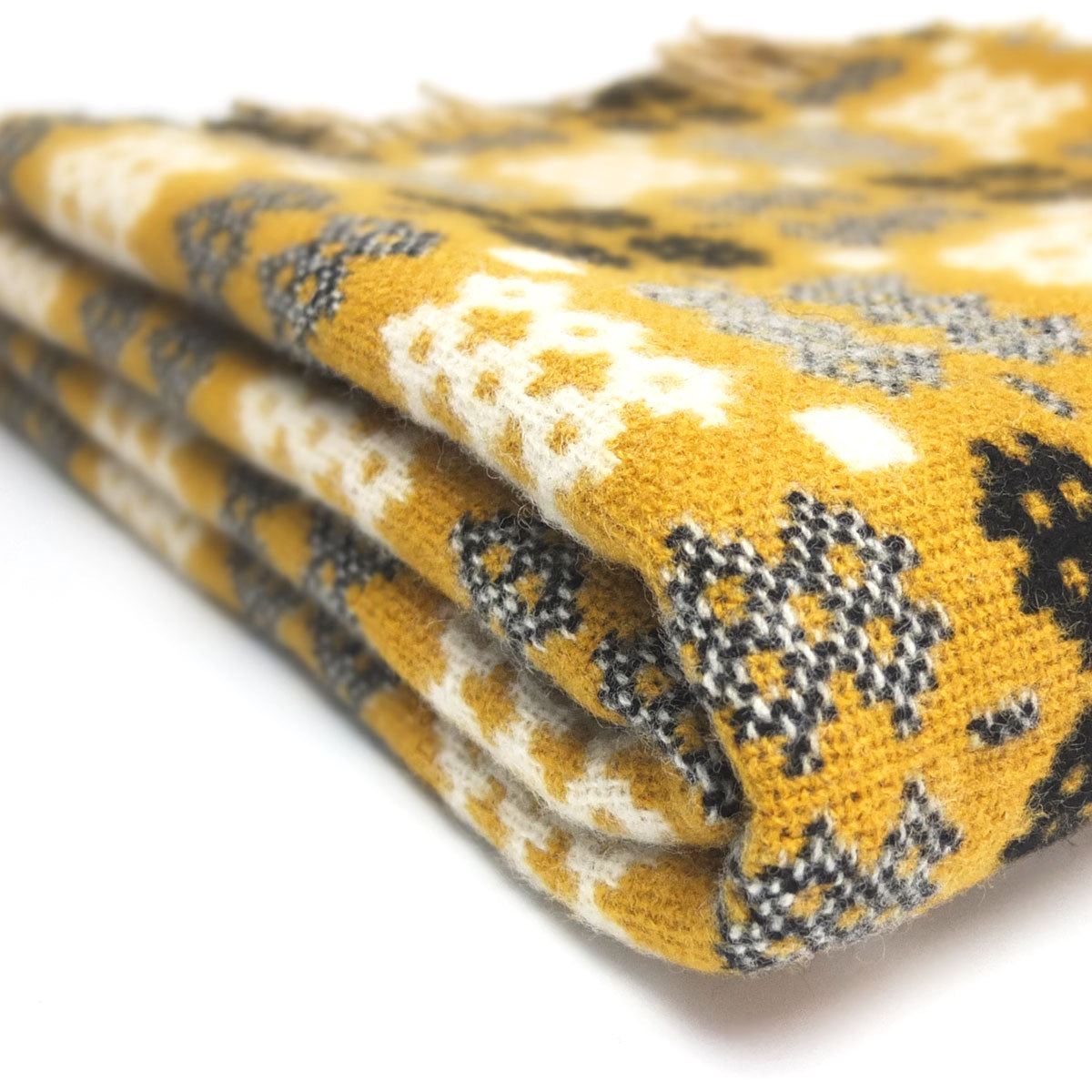 Gold Tapestry Welsh Woollen Blanket