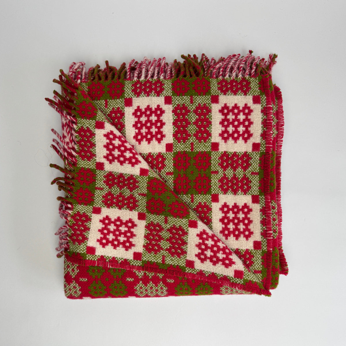 Red & Green Tapestry Throw By Rock Mill