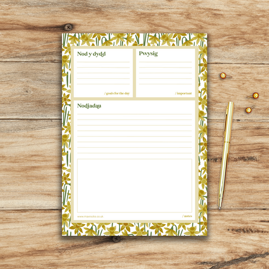 Nodiadau Pob Dydd/ Everyday Daffodil Notepad