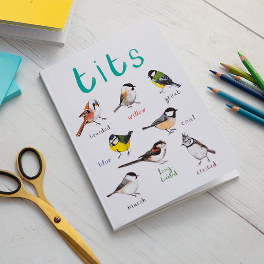 Tits A5 Recycled Bird Notebook