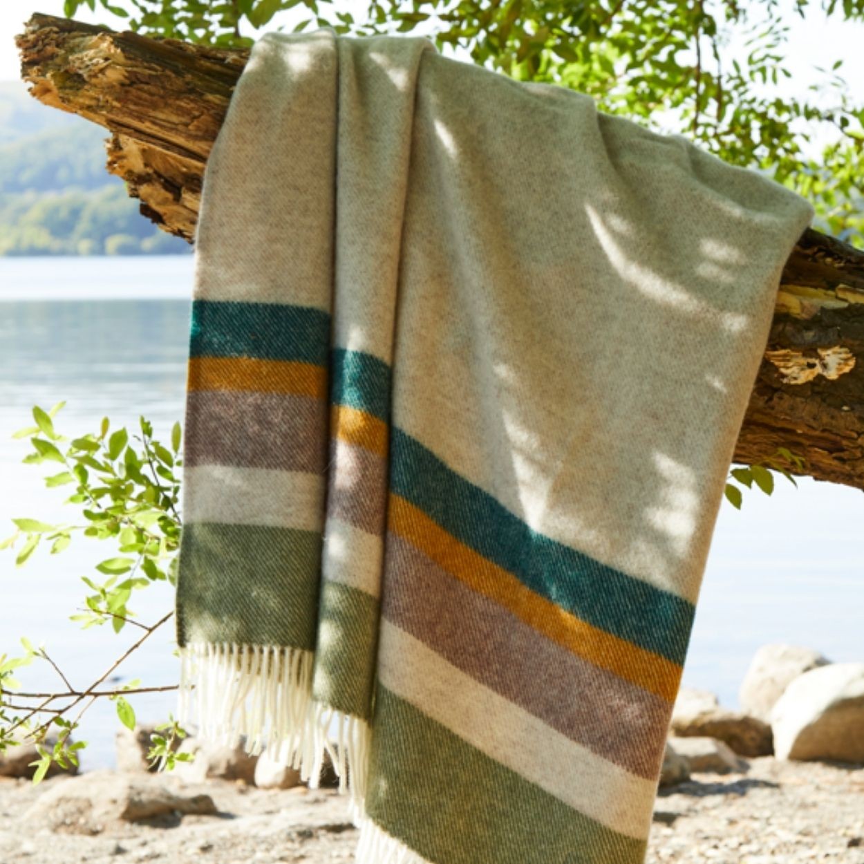 Alaska Stripe Throw Earth By Tweedmill