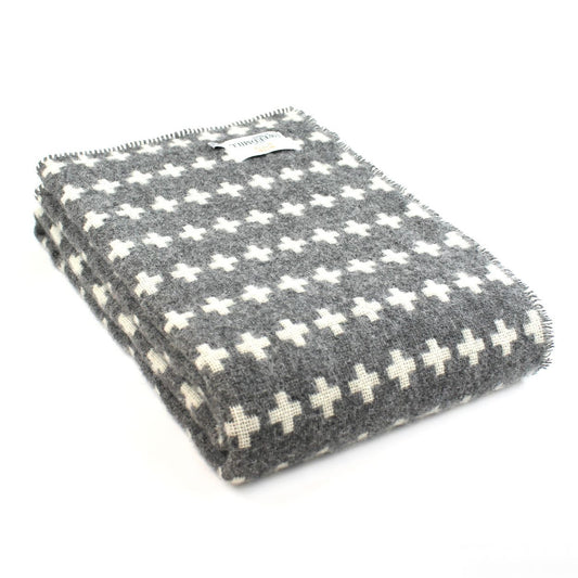 Cross Charcoal Throw By Tweedmill