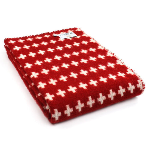Cross Red Throw By Tweedmill