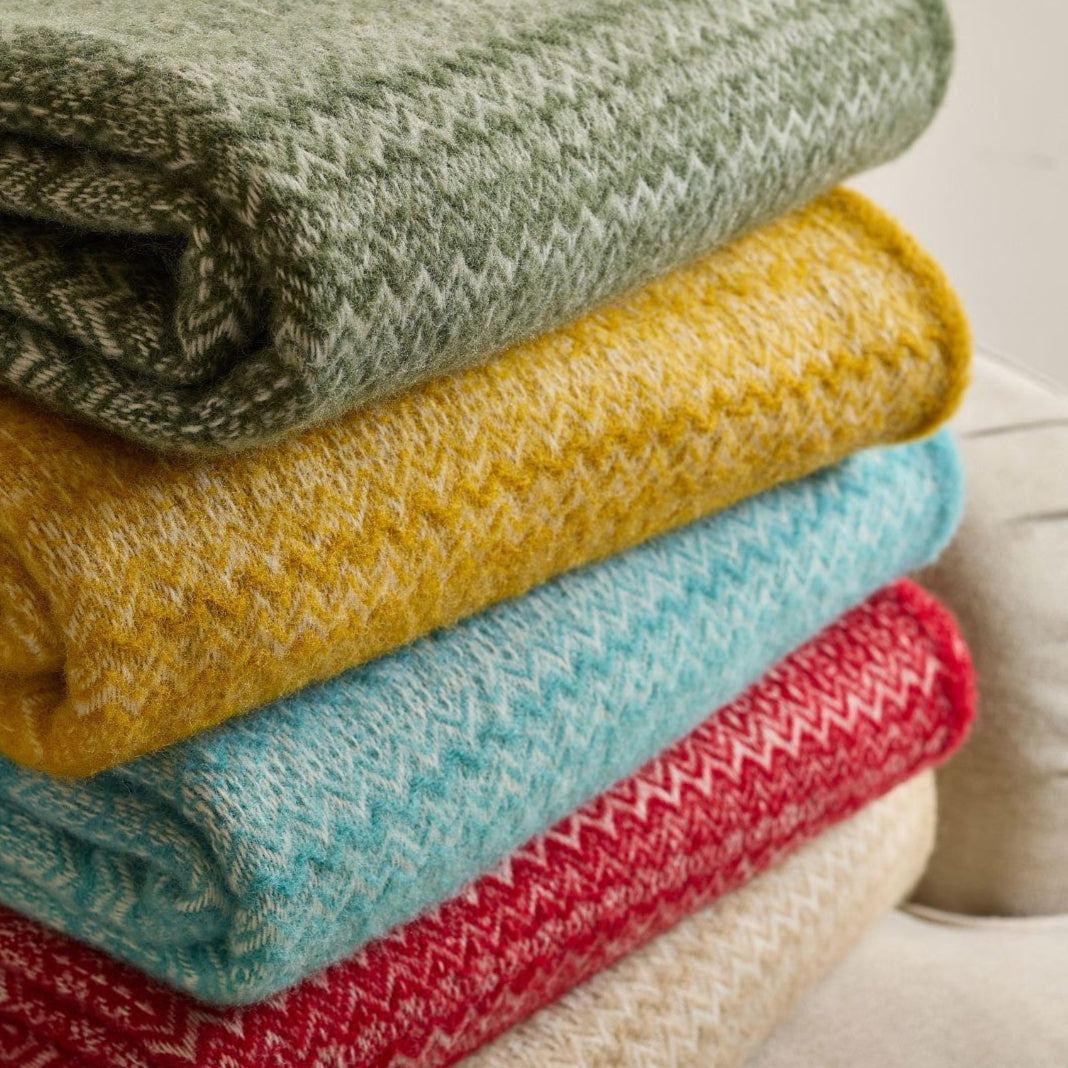 Fair Isle Red Throw By Tweedmill