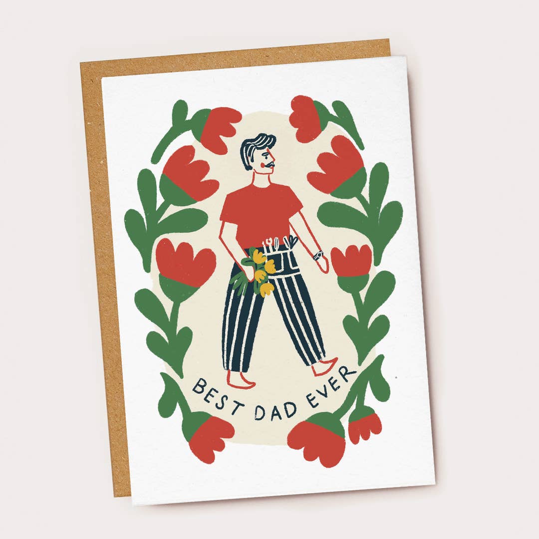 Floral Best Dad Card