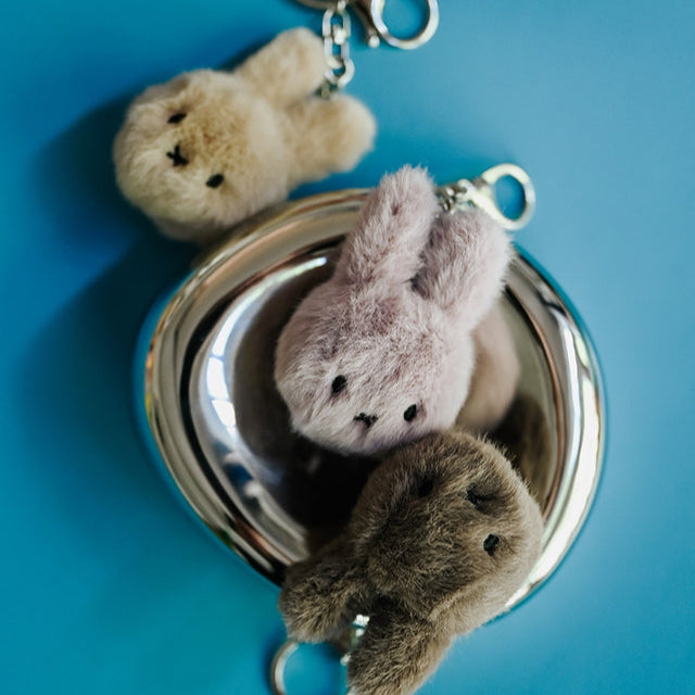 Miffy Fuzzy Keyring in Taupe