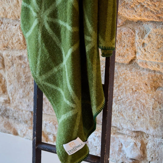 Jacquard Geometric Throw Fern By Tweedmill