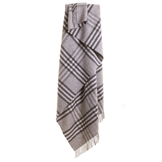 Hex Check Charcoal Throw By Tweedmill