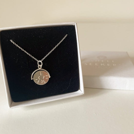 I Love You Silver Spinner Necklace
