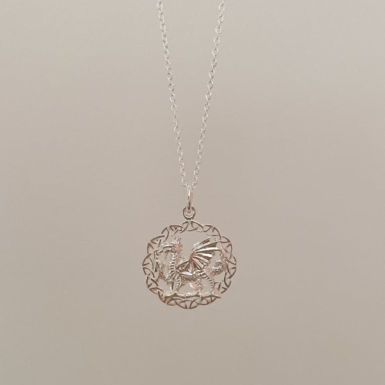 Sterling Silver Celtic Dragon Necklace