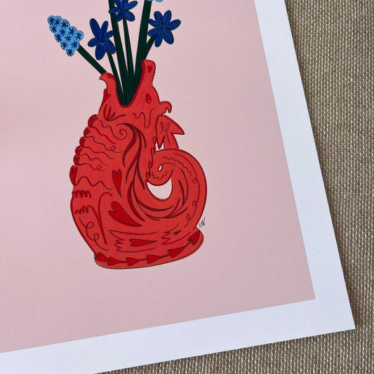 Dragon Vase Print A4