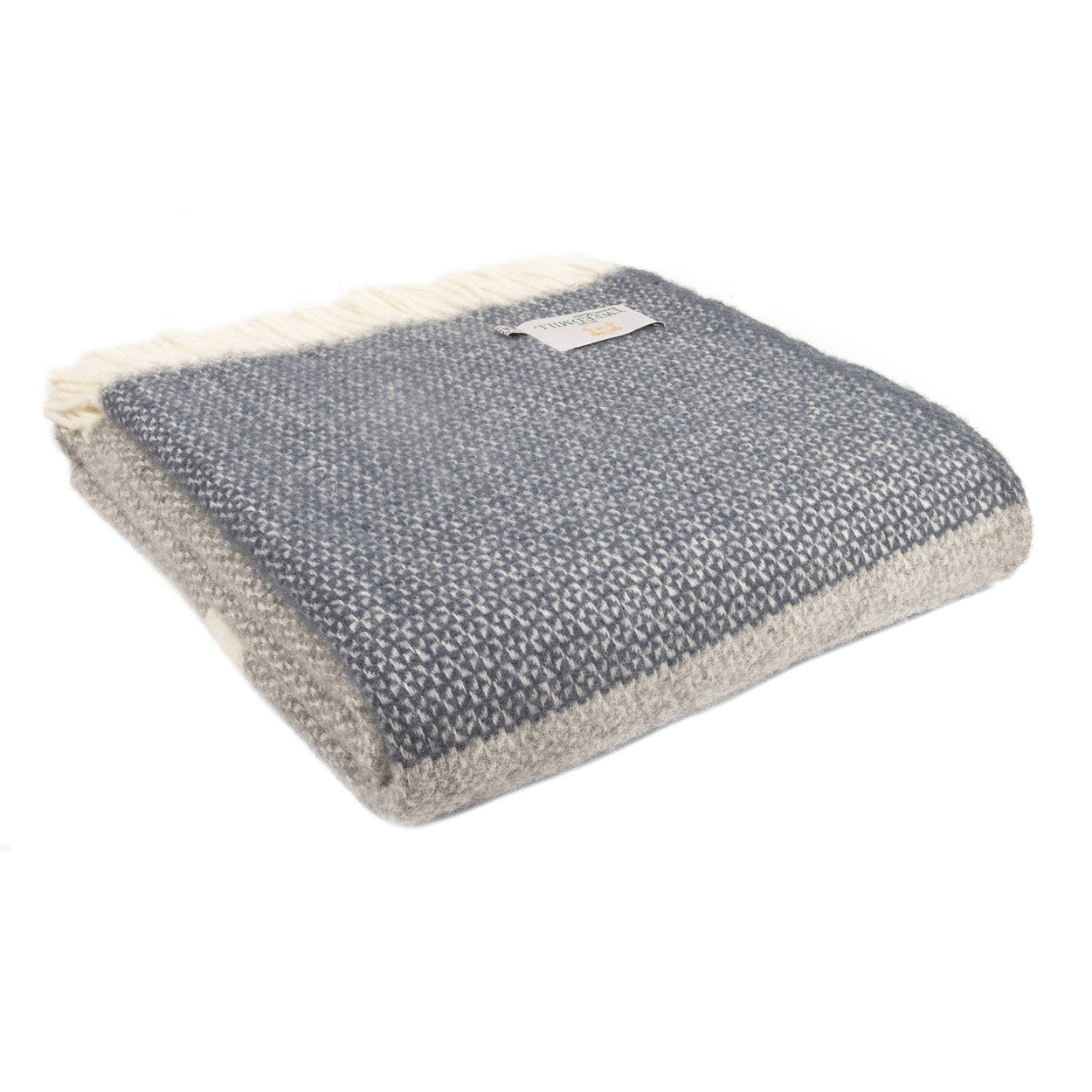 Grey/Blue Slate Illusion Panel Throw by Tweedmill