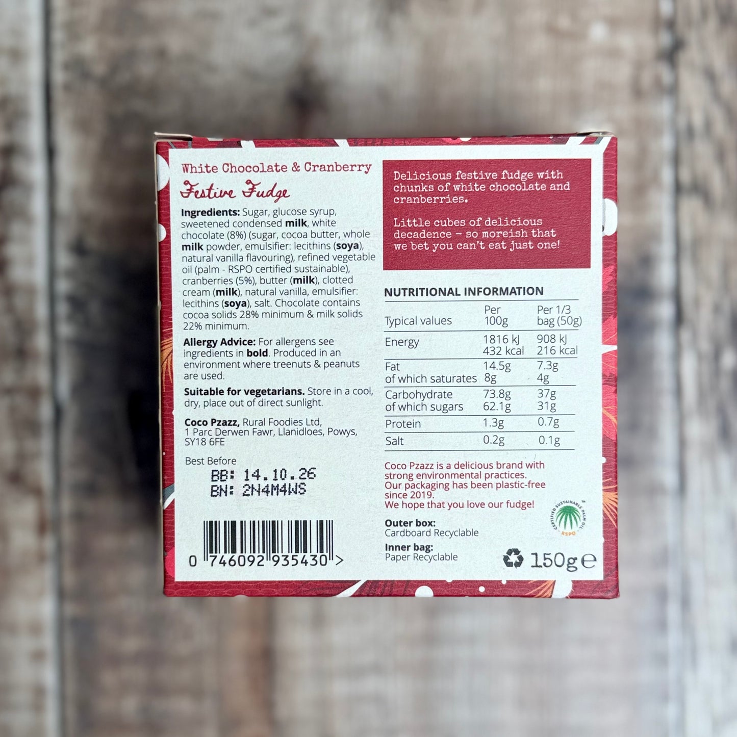 Fudgebox White Chocolate & Cranberry