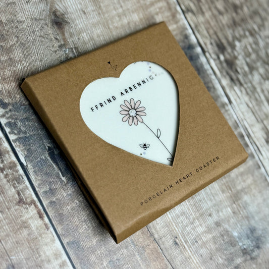 Ffrind Arbennig Porcelain Heart Coaster