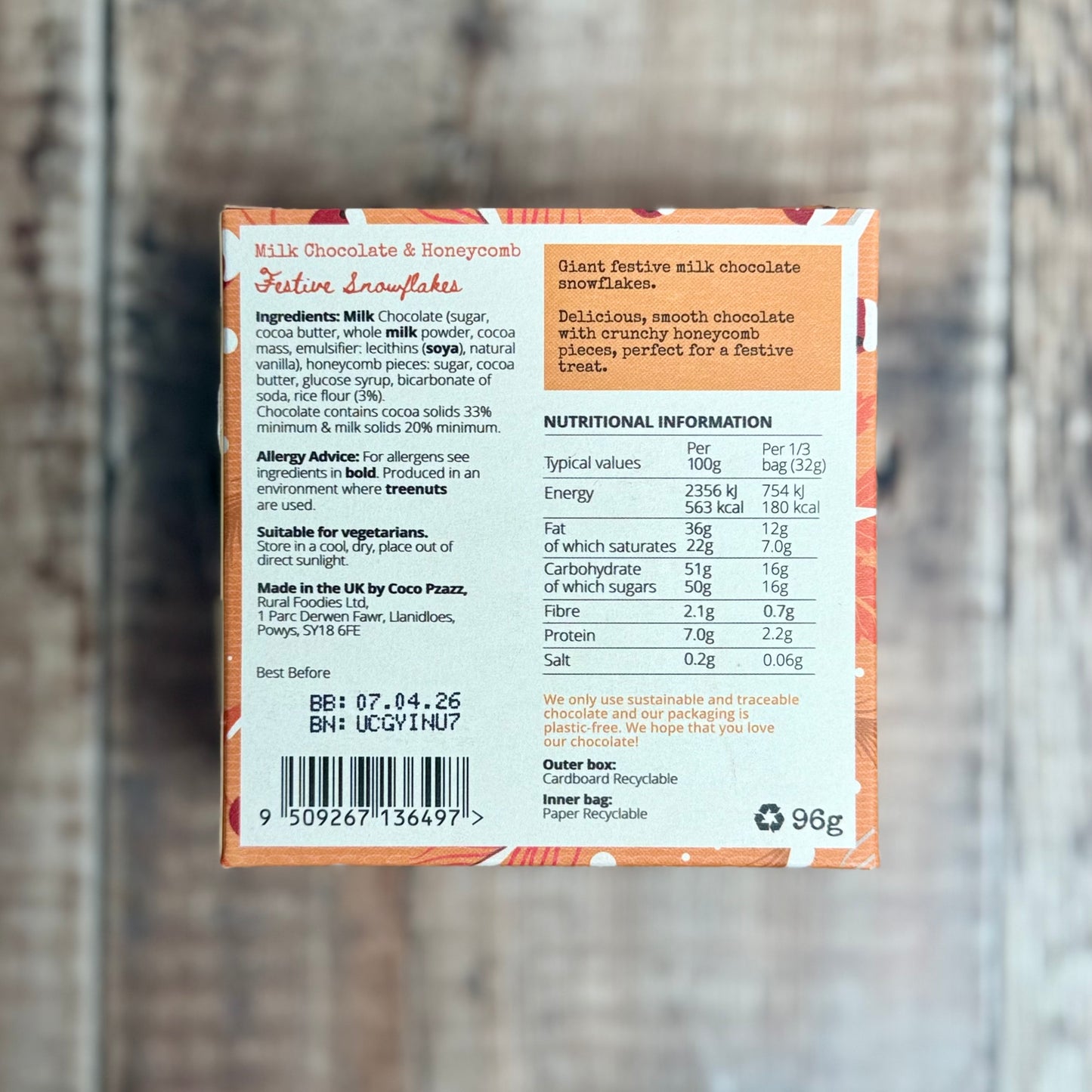 Snowflakes Milk Chocolate & Honeycomb