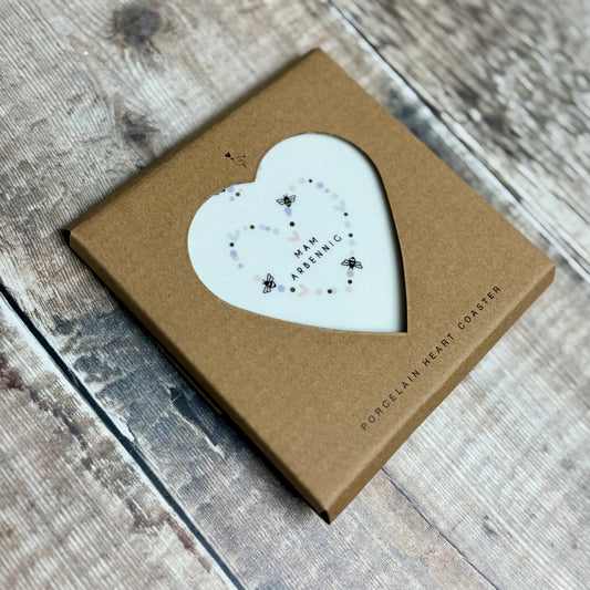 Mam Arbennig Porcelain Heart Coaster