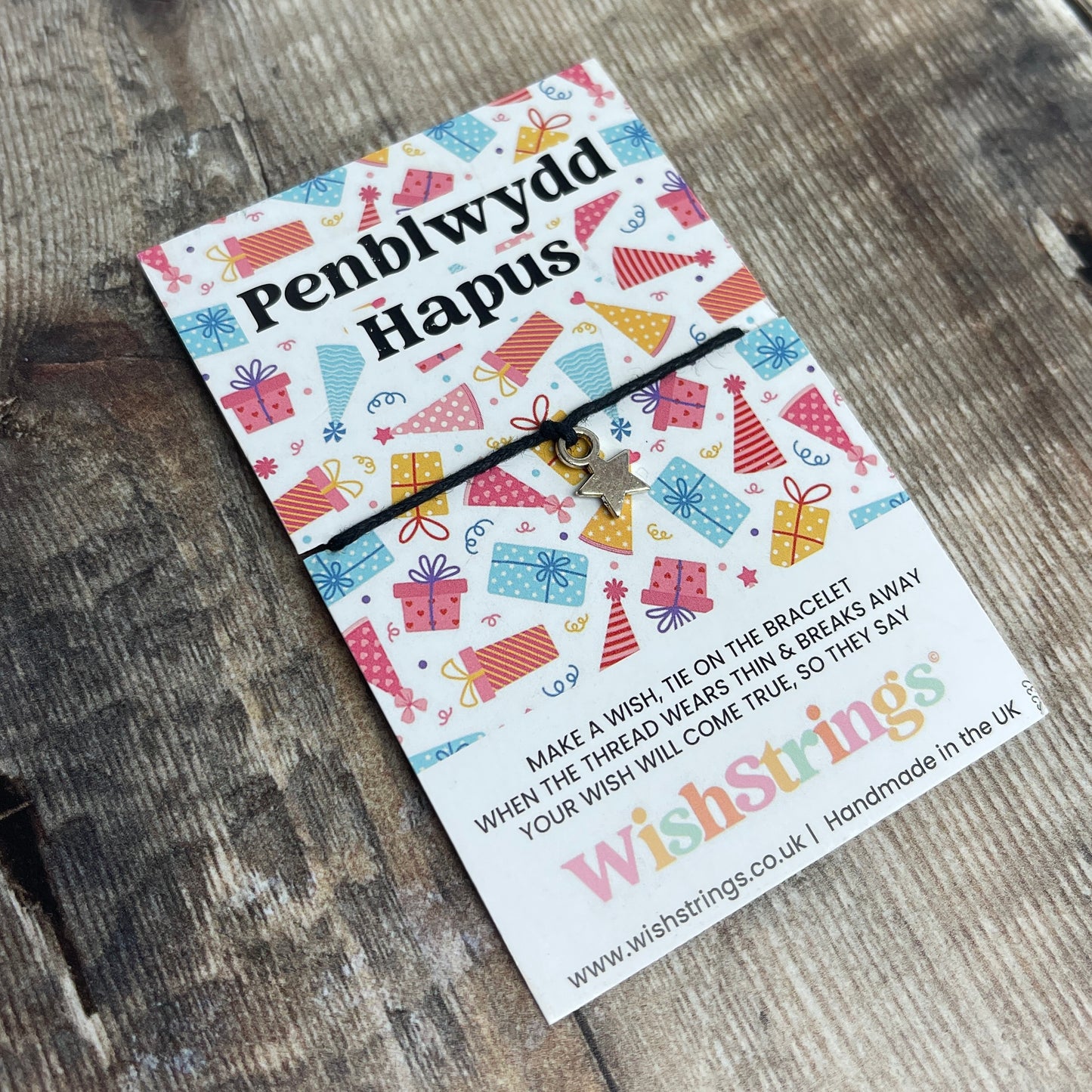 Penblwydd Hapus Keepsake String Bracelet