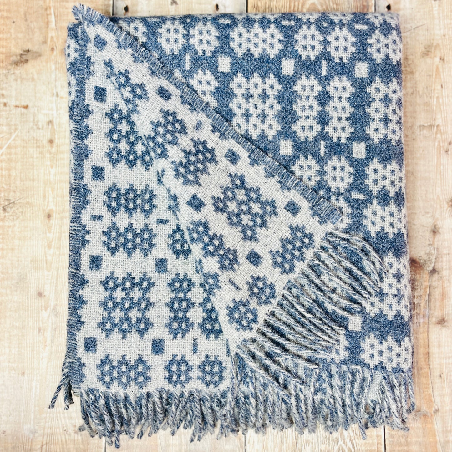 Moonstone Tapestry Welsh Woollen Blanket By Rock Mill