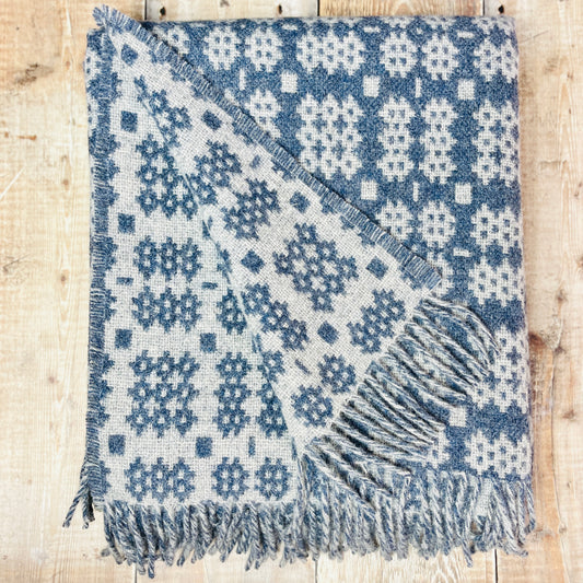 Moonstone Tapestry Welsh Woollen Blanket By Rock Mill