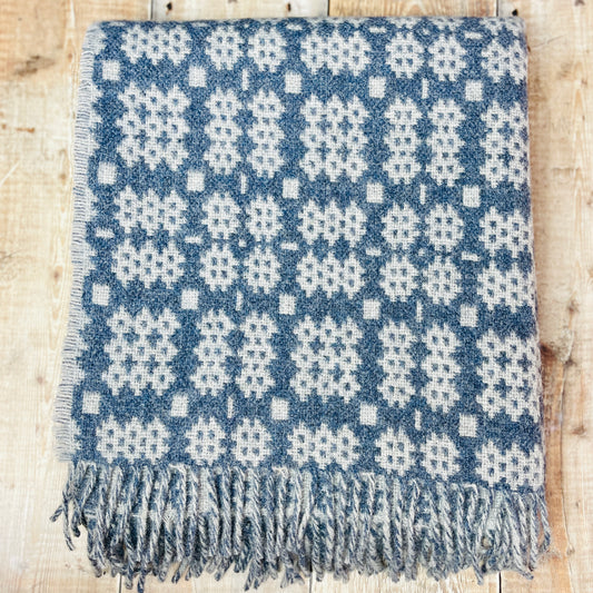 Moonstone Tapestry Welsh Woollen Blanket By Rock Mill