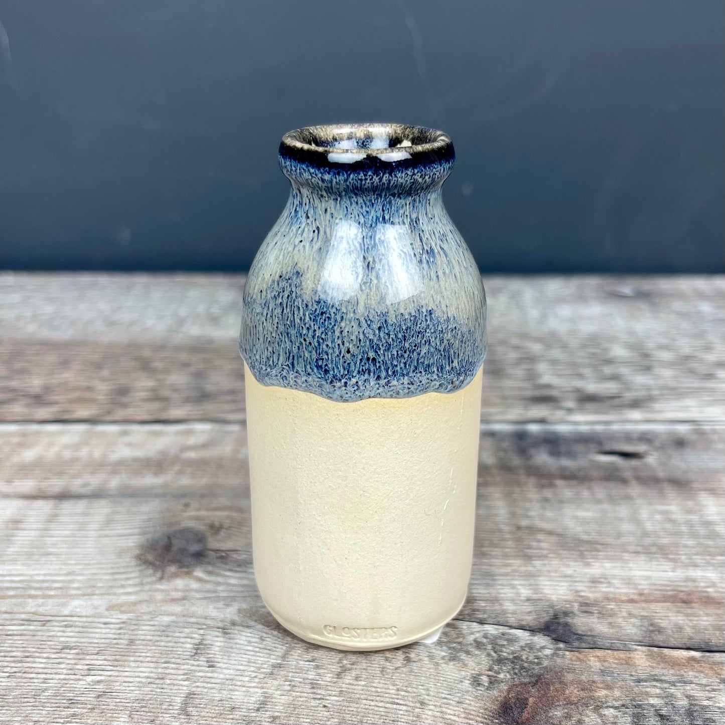 Glosters Handmade Stormy Seas Milk Bottle Vase