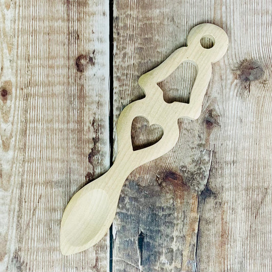 Medium Bell and Heart Lovespoon - Light Tone