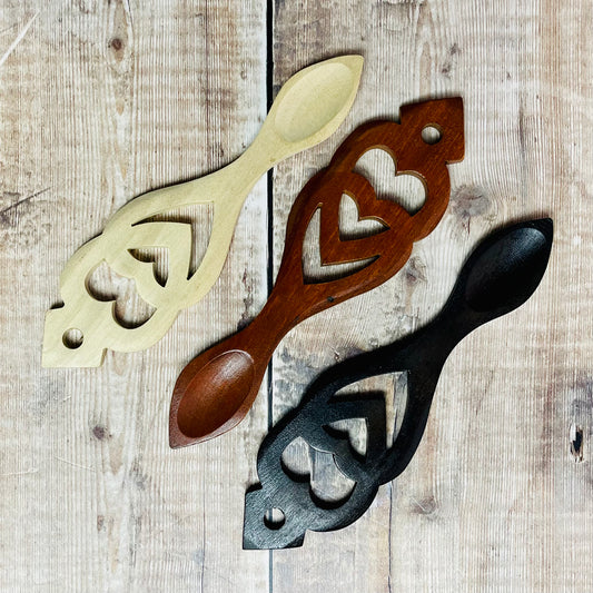 Large Overlapping Hearts Lovespoon - Medium Tone
