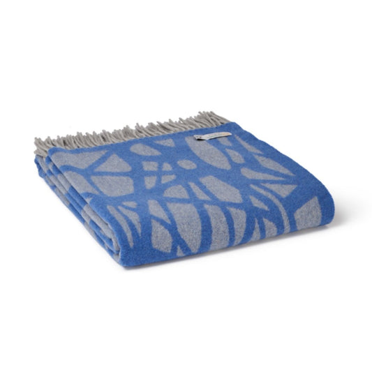Blue Mosaic Merino Throw by Tweedmill