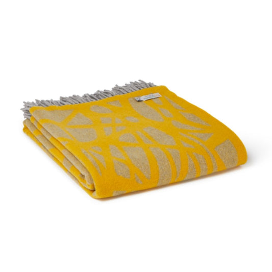 Yellow Mosaic Merino Throw by Tweedmill