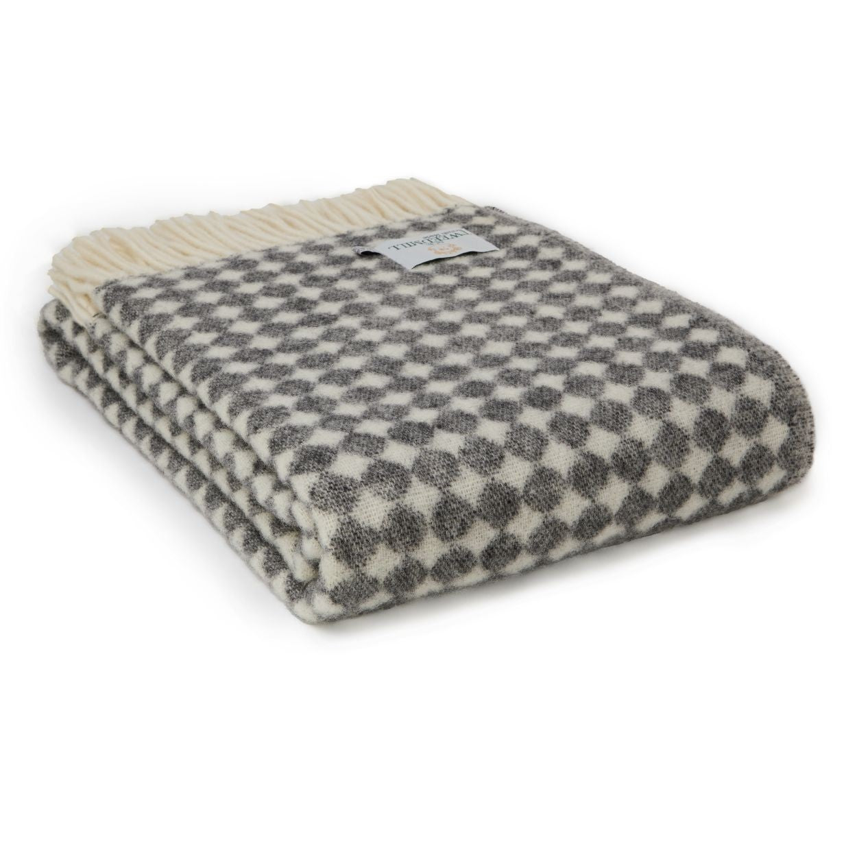 Jacquard Spot Charcoal Throw By Tweedmill