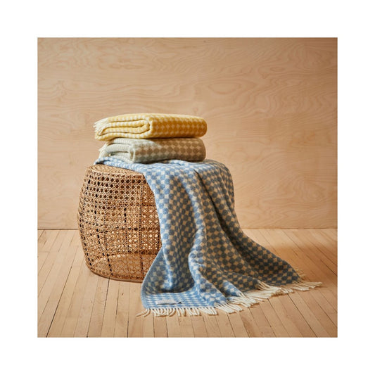 Jacquard Blue Spot Throw by Tweedmill