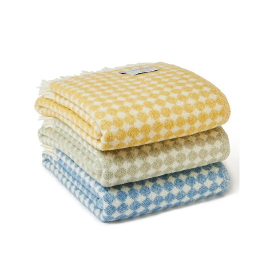 Jacquard Yellow Spot Yellow Throw by Tweedmill