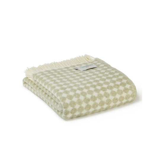 Jacquard Sage Spot Throw By Tweedmill