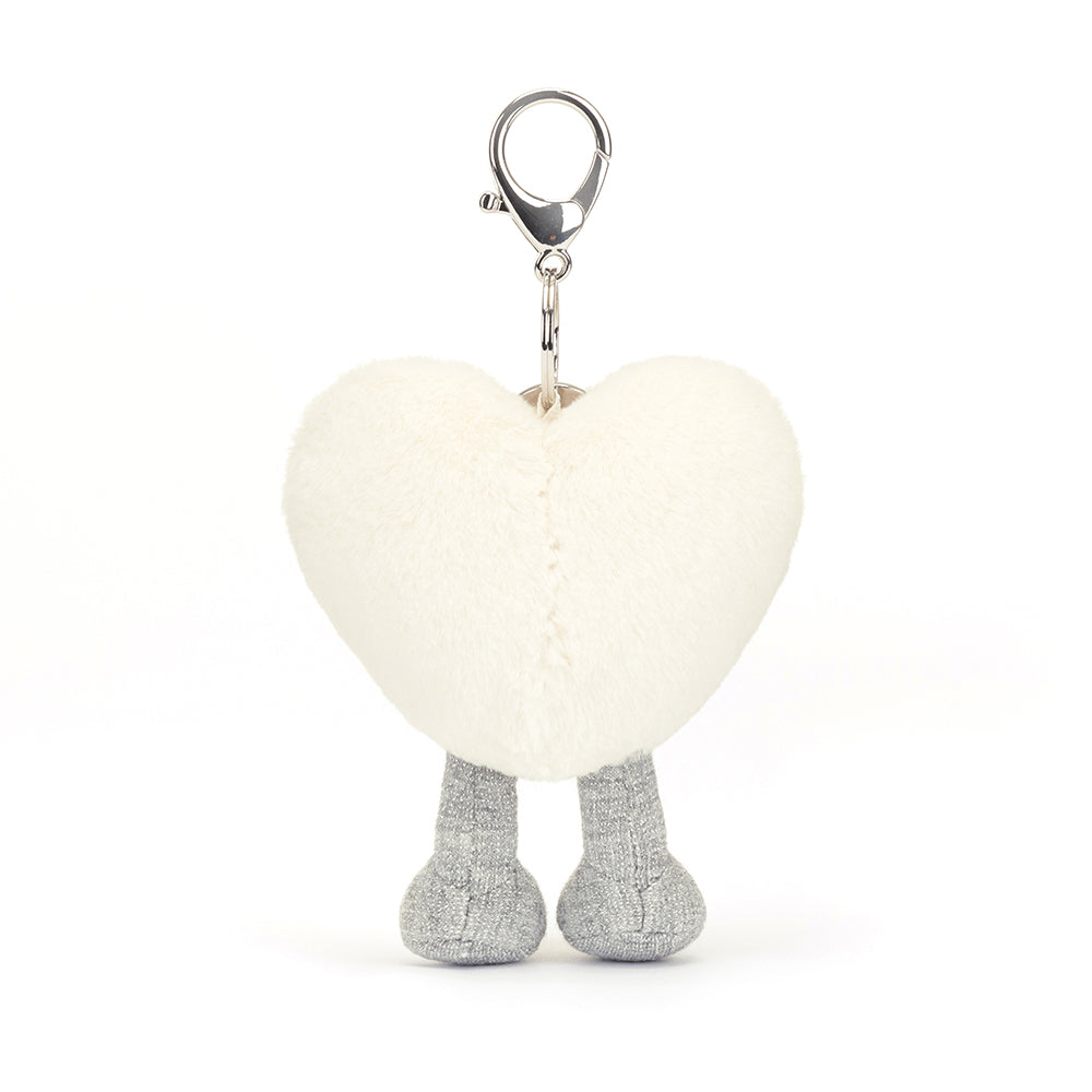Amuseables Cream Heart Bag Charm by Jellycat
