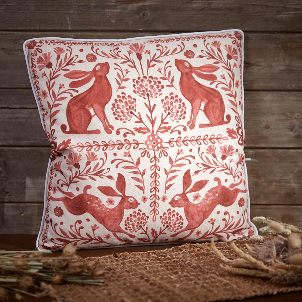 Folk Hare Cushion