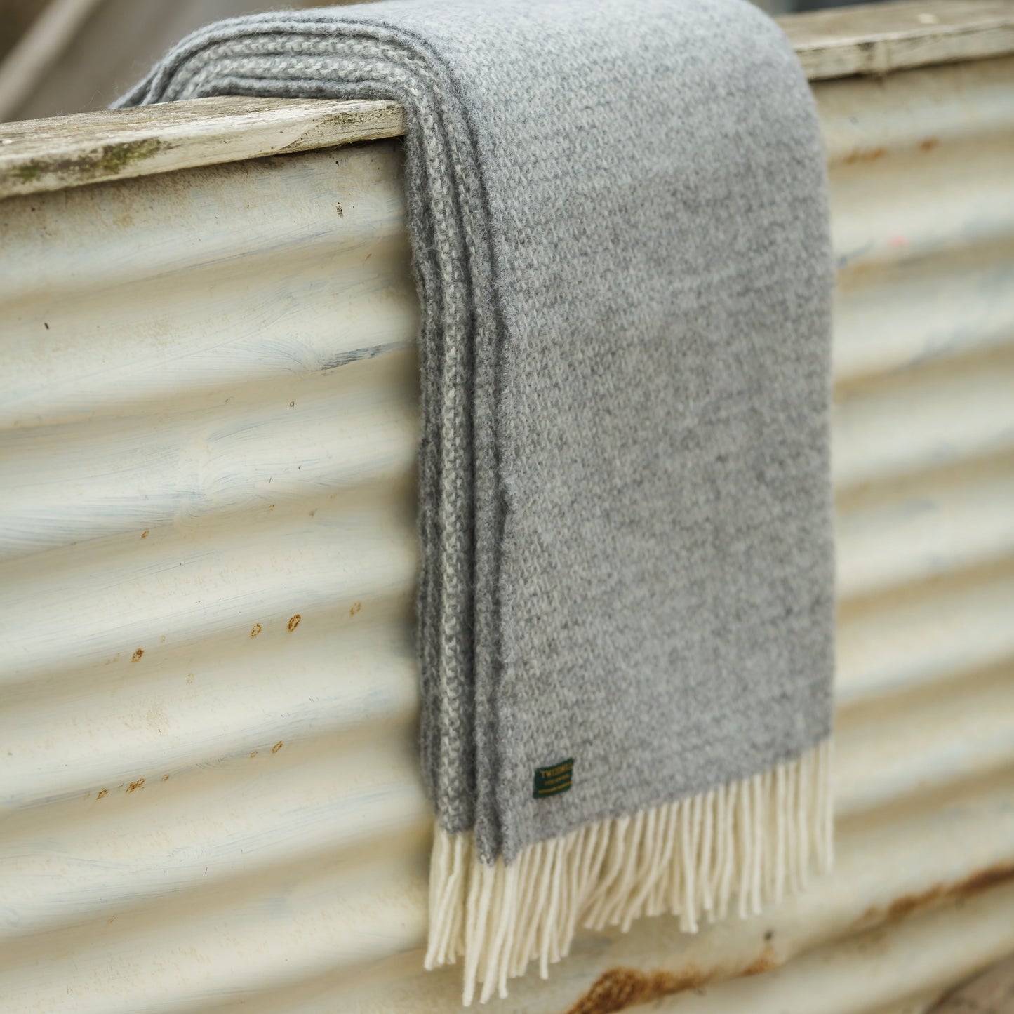 Silver and Grey Illusion Welsh Blanket by Tweedmill