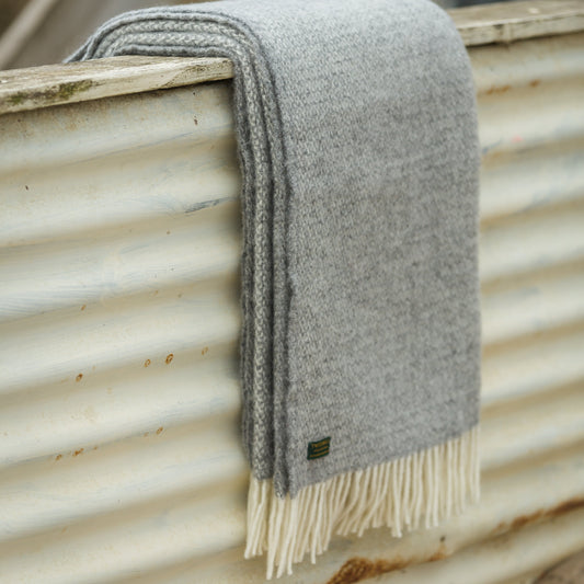 Silver and Grey Illusion Welsh Blanket by Tweedmill