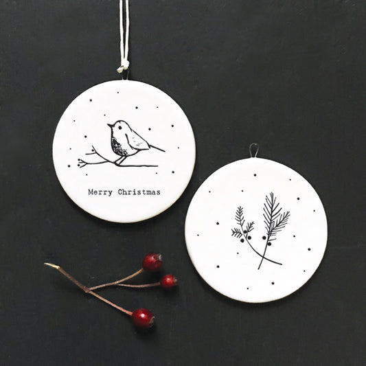 Christmas robin Porcelain Tree Decoration