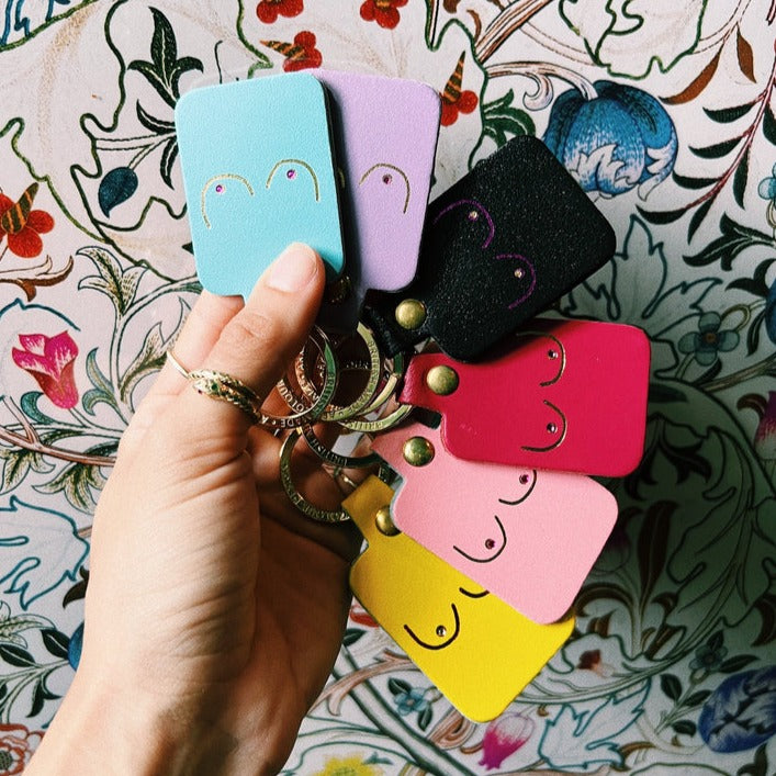 Magenta Boobs Keyring
