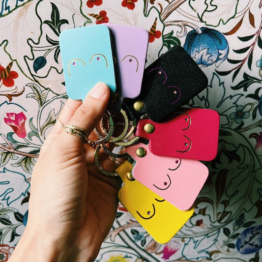 Magenta Boobs Keyring